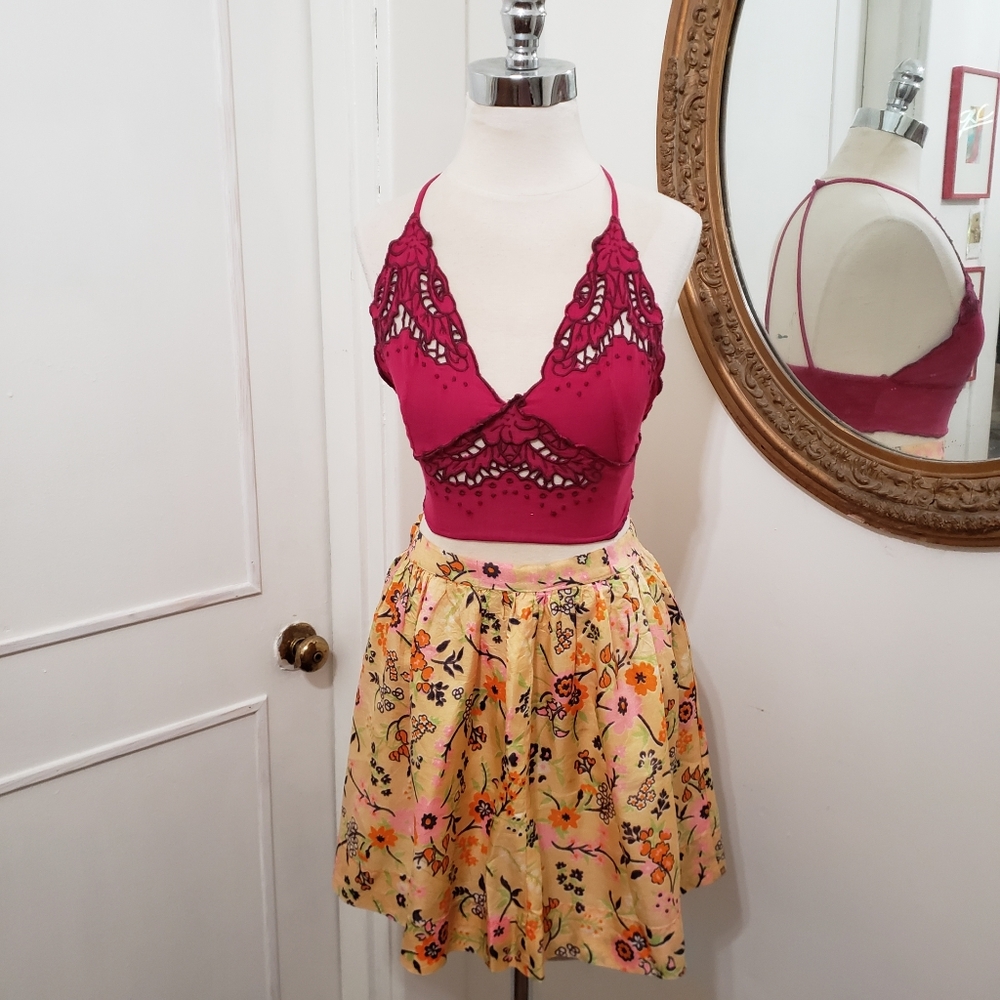 VINTAGE 70s floral skirt